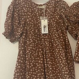 Brown Floral Dress